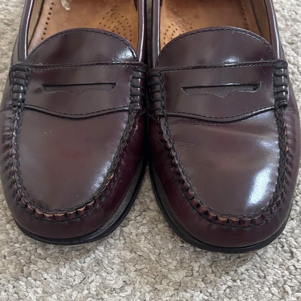 BASS WEEJUNS WAYFAYER 6.5 Elegant Burgundy Leather Loafers